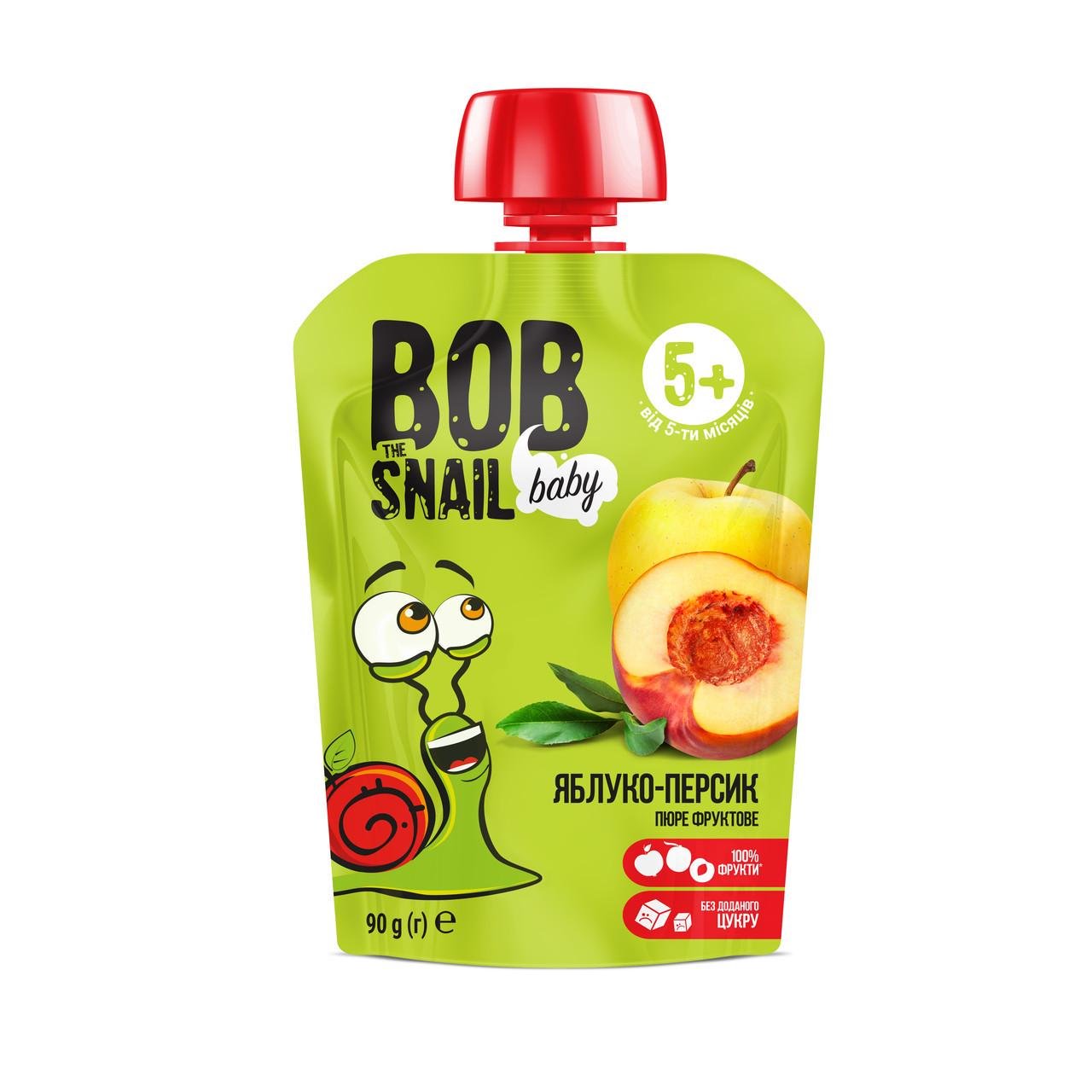 Пюре фруктове Bob Snail Яблуко-персик для дітей від 5 місяців 90 г (2301943193) Пюре фруктове Bob Snail Яблуко-персик для дітей від 5 місяців 90 г (2301943193)