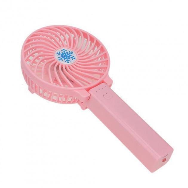 Вентилятор портативний ручний Handy Mini Fan акумуляторний з ручкою USB 10 см Рожевий (Ks5et54656)
