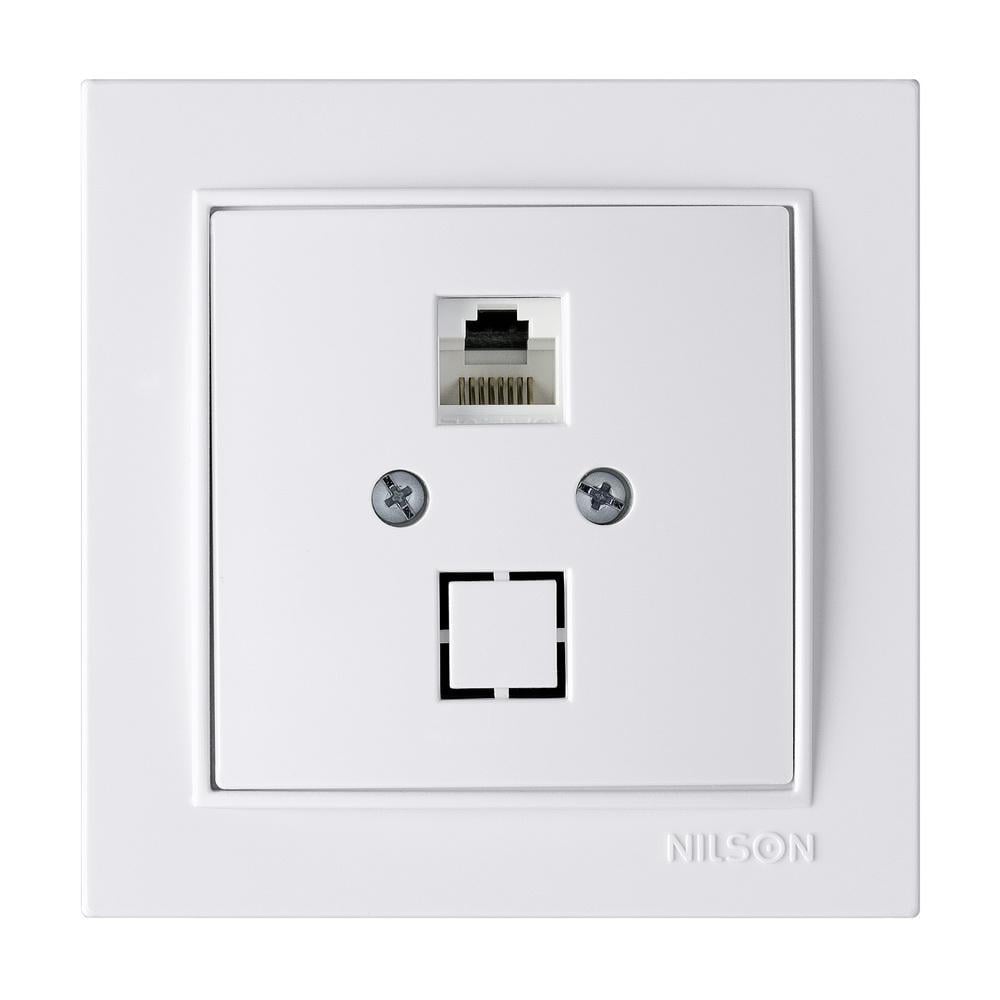 Розетка одинарная компьютерная с модулем RJ-45 Nilson Thor Белый