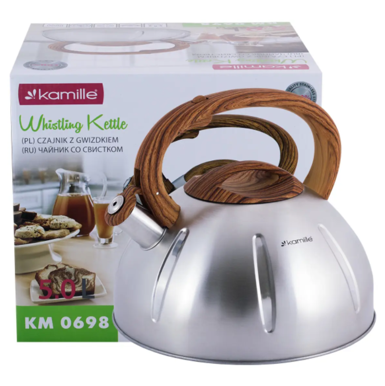 Чайник Kamille KM-0698 из нержавеющей стали со свистком 5 л (NA002368) Чайник Kamille KM-0698 из нержавеющей стали со свистком 5 л (NA002368)