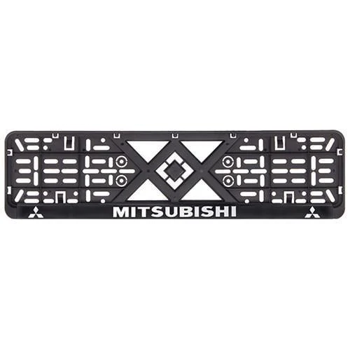 Рамка номера пластик SR с хромированной рельефной надписью MITSUBISHI