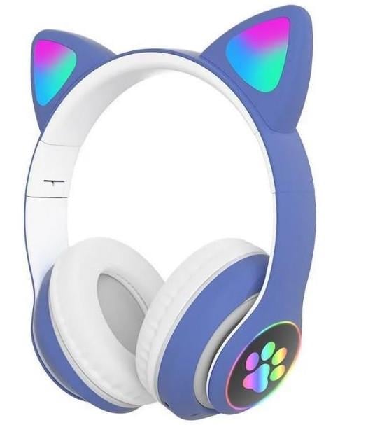Навушники Bluetooth MDR CAT EAR VZV-23M 7805 з підсвічуванням, синій