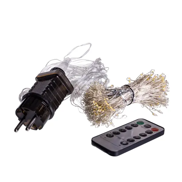 Гірлянда-штора Роса хвойна лапа 600 LED 3х3 м Жовтий - фото 6