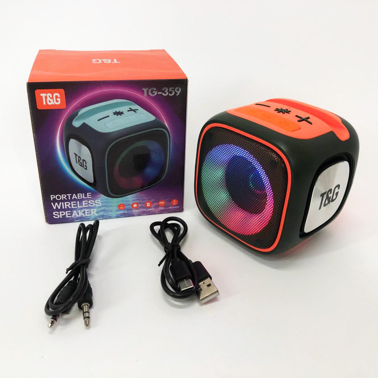 Колонка портативна з підсвічуванням RGB/акумуляторна TG359/7W Зелений - фото 6 Колонка портативна з підсвічуванням RGB/акумуляторна TG359/7W Зелений - фото 6