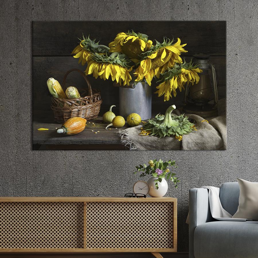 Картина на холсте Натюрморт с подсолнухами 51x34 см (993-1)