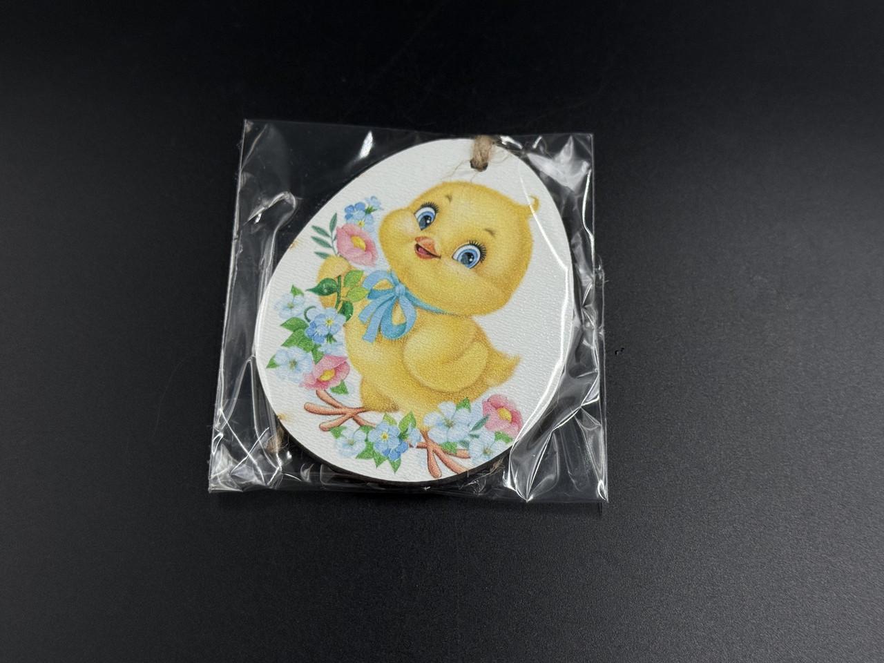 Заготівка-підвіска для рукоділля Пасхальне яйце з принтом курча під декупаж і розпис 8х6 см Різнокольоровий (XV-011) - фото 3 Заготівка-підвіска для рукоділля Пасхальне яйце з принтом курча під декупаж і розпис 8х6 см Різнокольоровий (XV-011) - фото 3