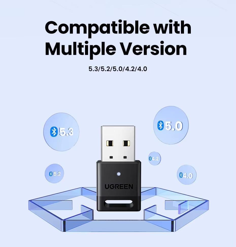 Адаптер UGREEN Bluetooth USB USB-A Bluetooth 5.4 Чорний (45134) - фото 3