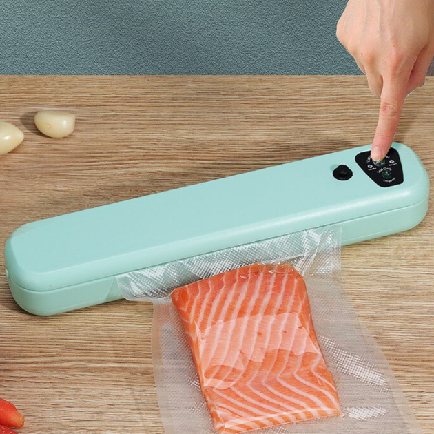 Упаковщик вакуумный для продуктов Vacuum Sealer кухонный Зеленый - фото 4