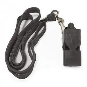 Свисток арбитра пластиковый со шнурком Meta Whistle plastic classic with lanyard Уни OFSM Черный (1010002401)