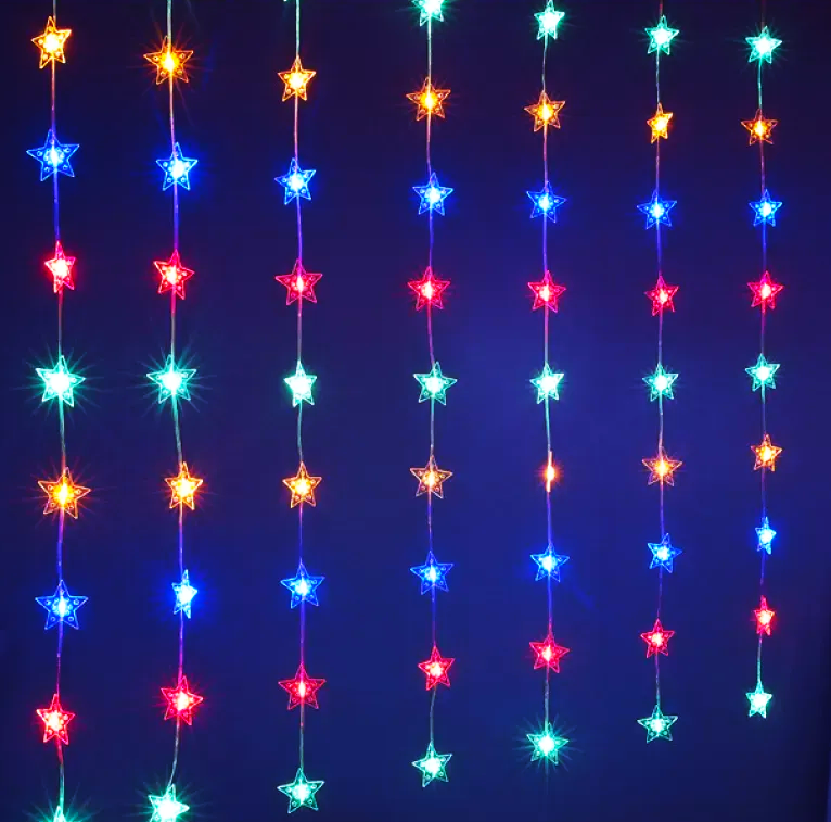 Гірлянда штора Зірки від USB 3х3 м Різнокольоровий (234575729)