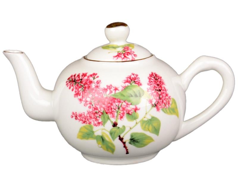 Чайник заварочный фарфоровый Light House Сирень 150 мл Белый (82-790)