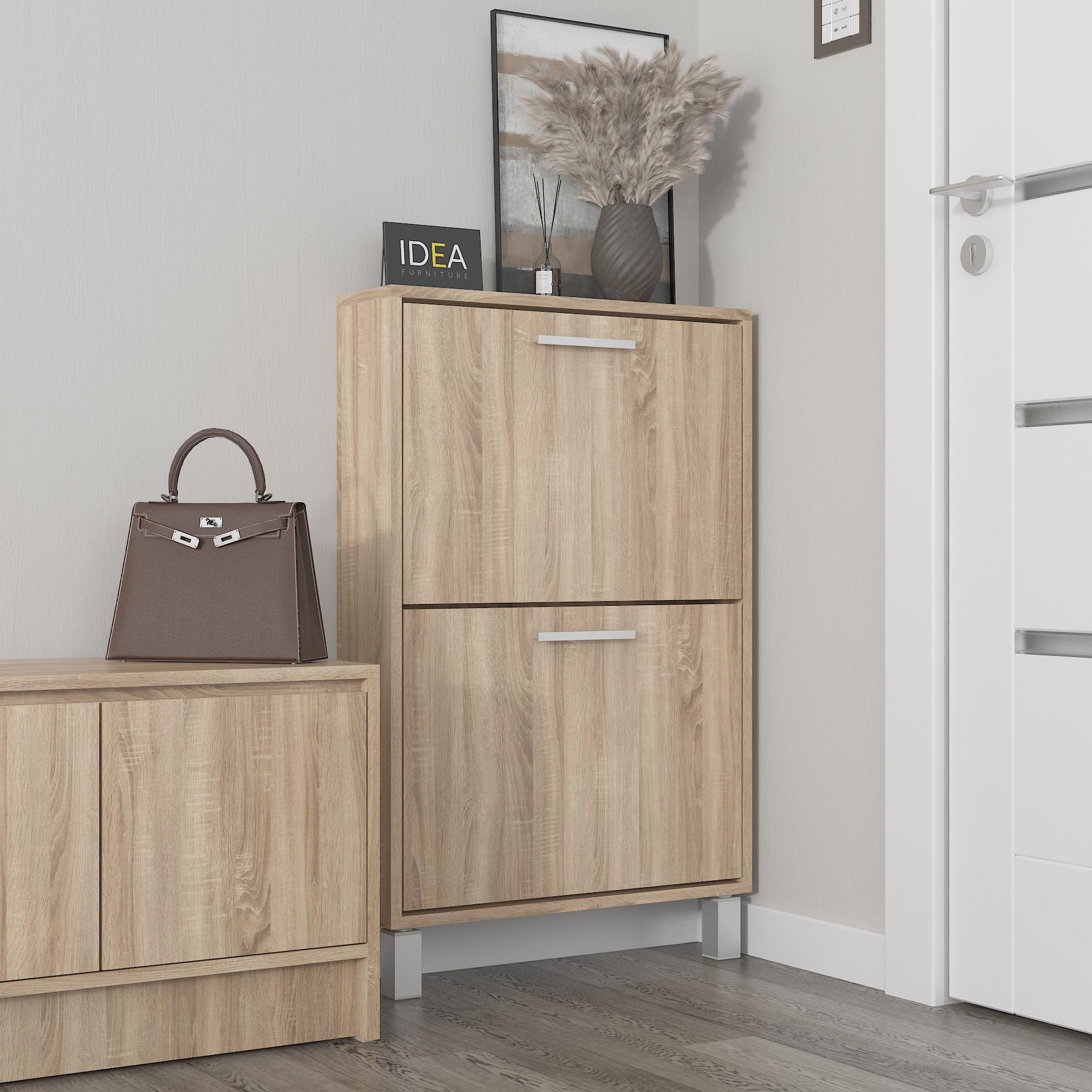 Тумба для обуви на 2 отделения 590х945х160 мм Дуб Сонома (A-158)