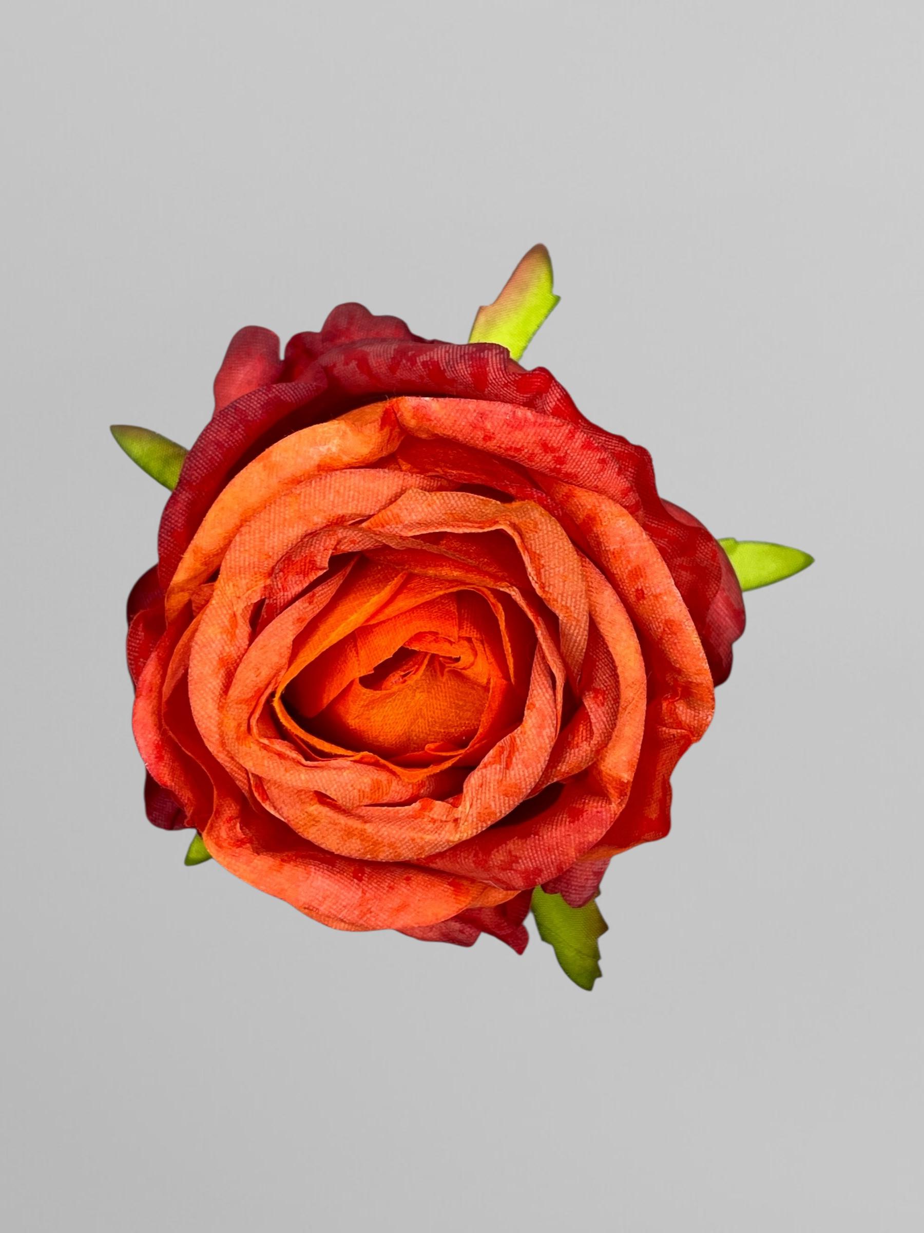 Искусственная головка розы для декора M 7 см Оранжевый (К02119)