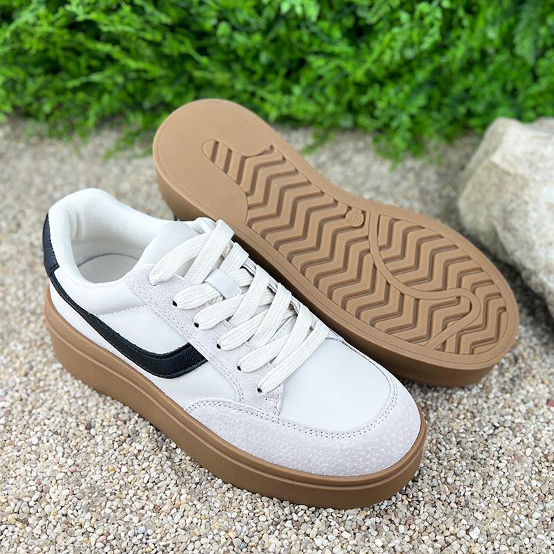 Кеди жіночі шкіряні на платформі Е-007001-1 p. 36 23 см Бежевий - фото 4 Кеди жіночі шкіряні на платформі Е-007001-1 p. 36 23 см Бежевий - фото 4