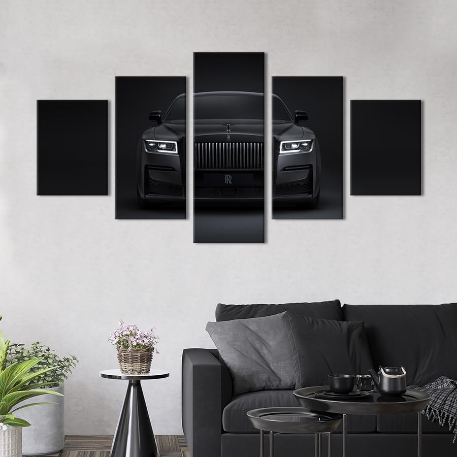 Картина на холсте Коллекционное авто Rolls-Royce Black Badge Ghost 112x54 см (1276-52)