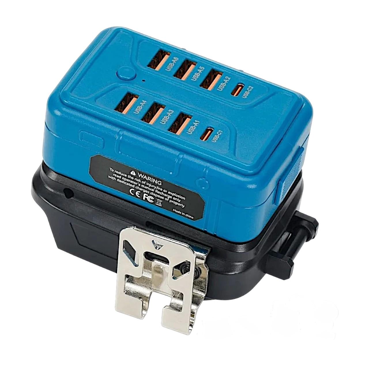 Адаптер-перехідник PowerBank для акумуляторів Makita 18V LXT з 8 портами USB та Type-C (33480988) Адаптер-перехідник PowerBank для акумуляторів Makita 18V LXT з 8 портами USB та Type-C (33480988)