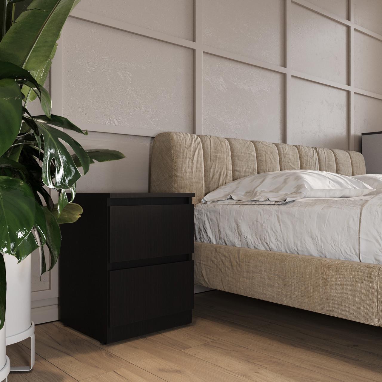 Тумба приліжкова MEBEX на 2 шухляди 40х40х54,4 см Венге магія (VS2BVM) - фото 1 Тумба приліжкова MEBEX на 2 шухляди 40х40х54,4 см Венге магія (VS2BVM) - фото 1