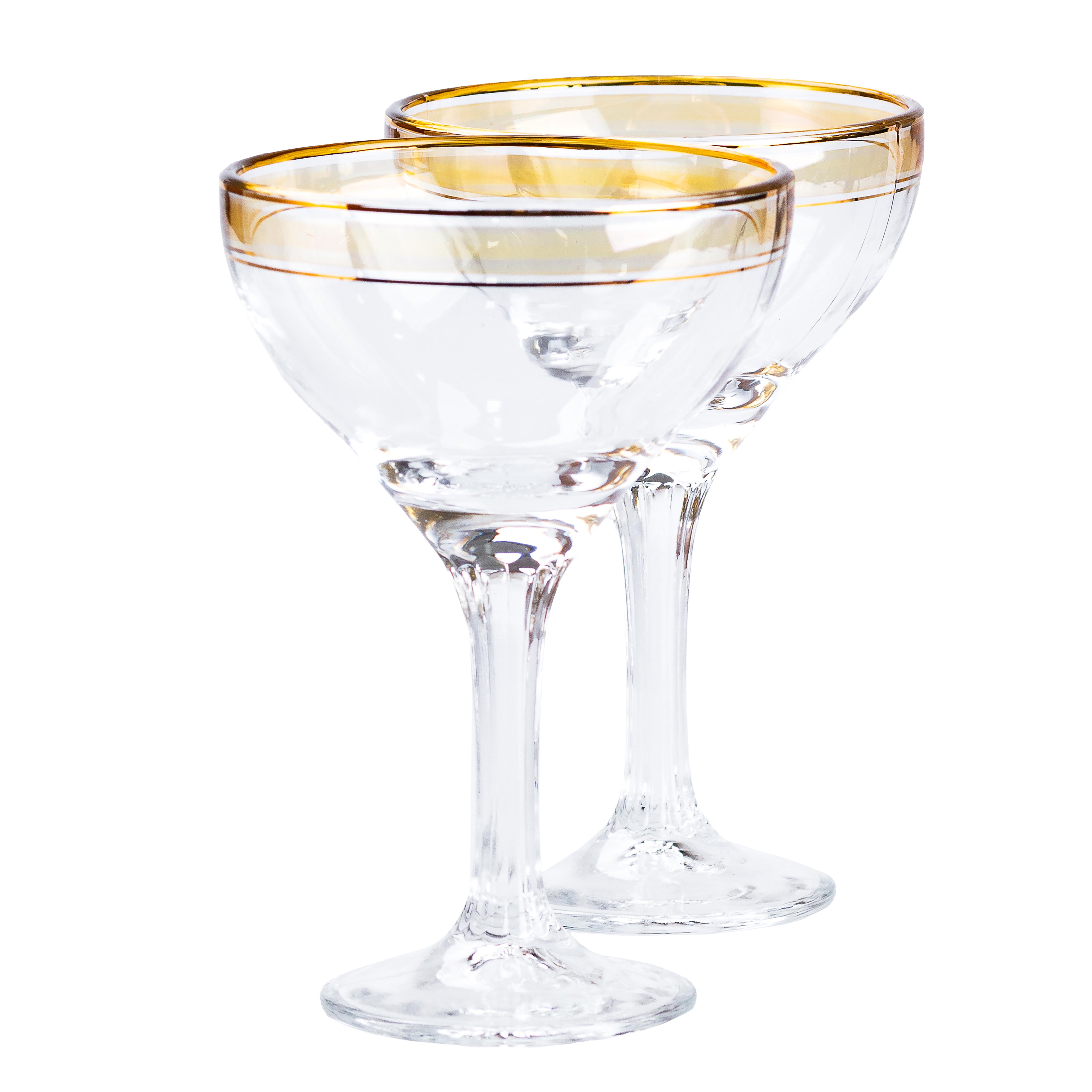 Набір келихів для коктейлів фігурних на високій ніжці 2 шт. по 290 мл Жовтий (HP544) - фото 2 Набір келихів для коктейлів фігурних на високій ніжці 2 шт. по 290 мл Жовтий (HP544) - фото 2