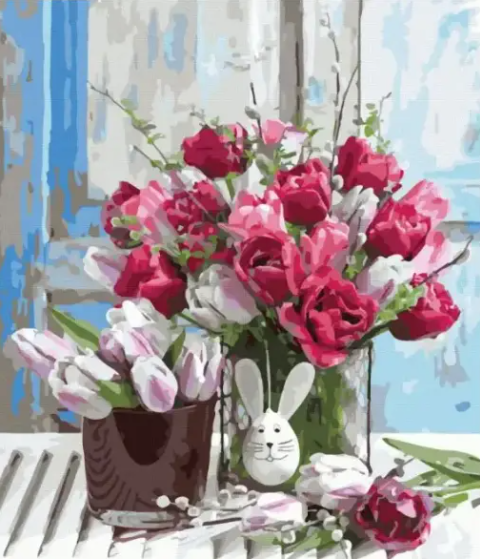 Картина за номерами Rainbow Art Букет тюльпанів 40х50 см (GX45149)