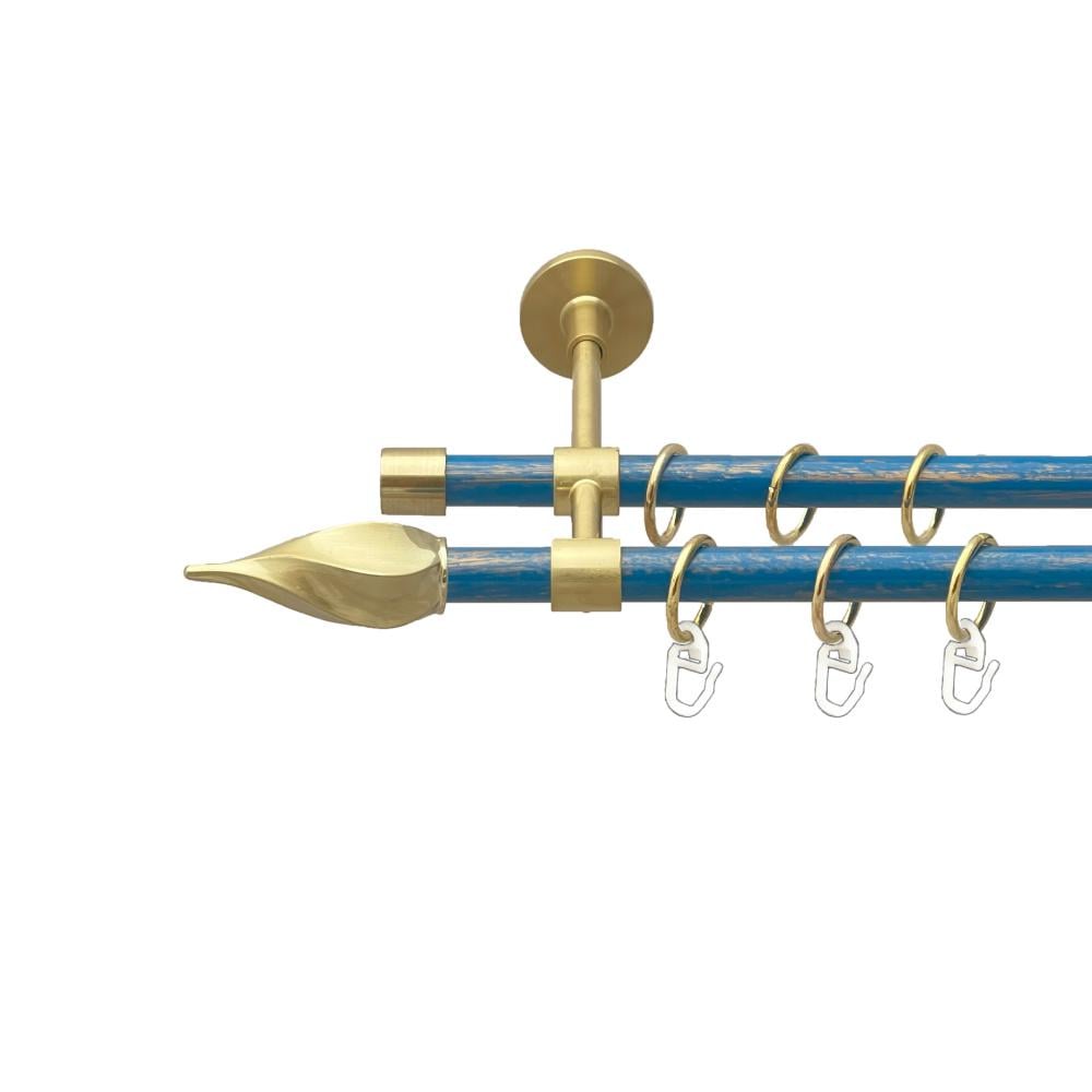 Карниз Orvit Твісто металевий дворядний закритий гладка труба кільце металеве Матове - Блакить 16/16 мм 160 см Золото (00-00025092)