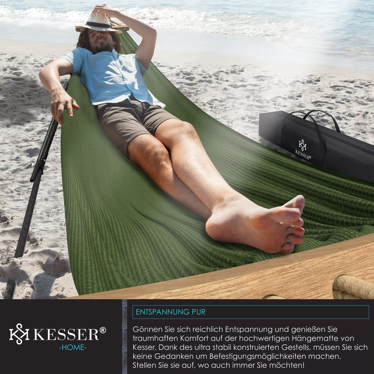 Гамаки KESSER підвісний для саду та дачі 200 кг 360x120x115 см (4260729115577) - фото 7 Гамаки KESSER підвісний для саду та дачі 200 кг 360x120x115 см (4260729115577) - фото 7