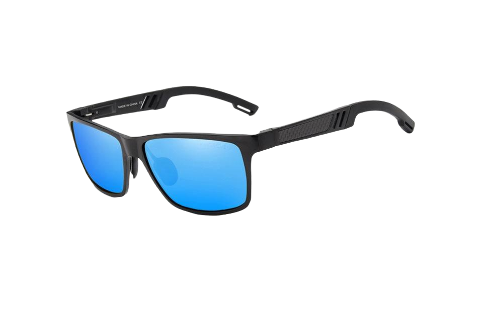 Мужские солнцезащитные очки KINGSEVEN DESIGN N7180 в классической оправе с поляризованными линзами Черный/Синий