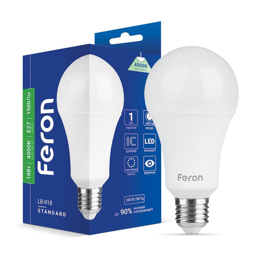 Светодиодная лампа Feron LB-918 18 Вт E27 4000K (15363)