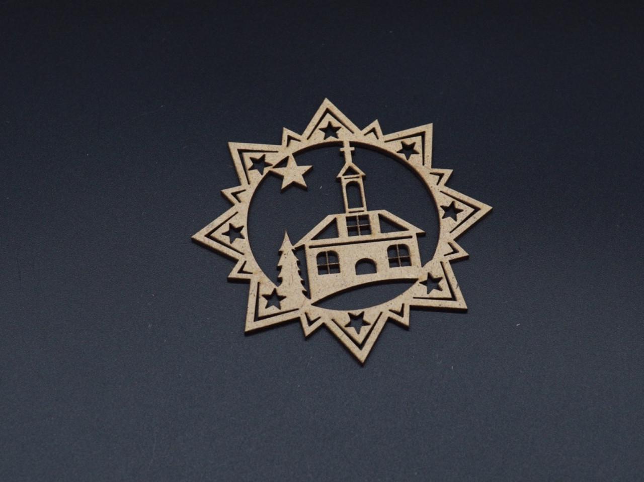 Заготовка деревянная новогодняя из ДВП Церковь 90х90 мм 1 шт. (398721743)