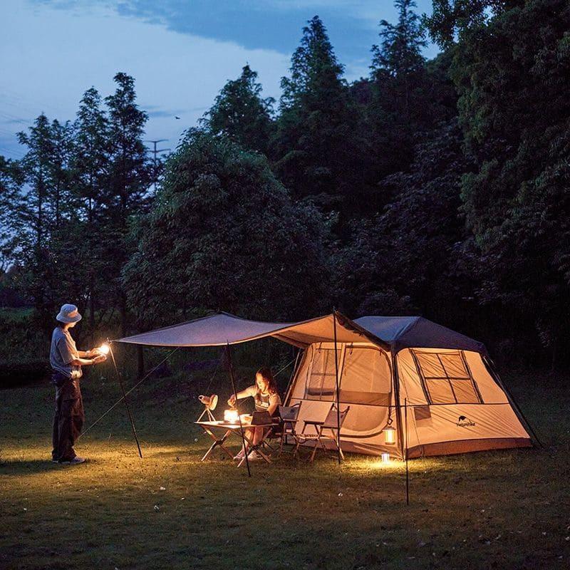 Палатка шестиместная с навесом Naturehike Village CNK2300ZP022 Коричневый (6976023920189) - фото 4