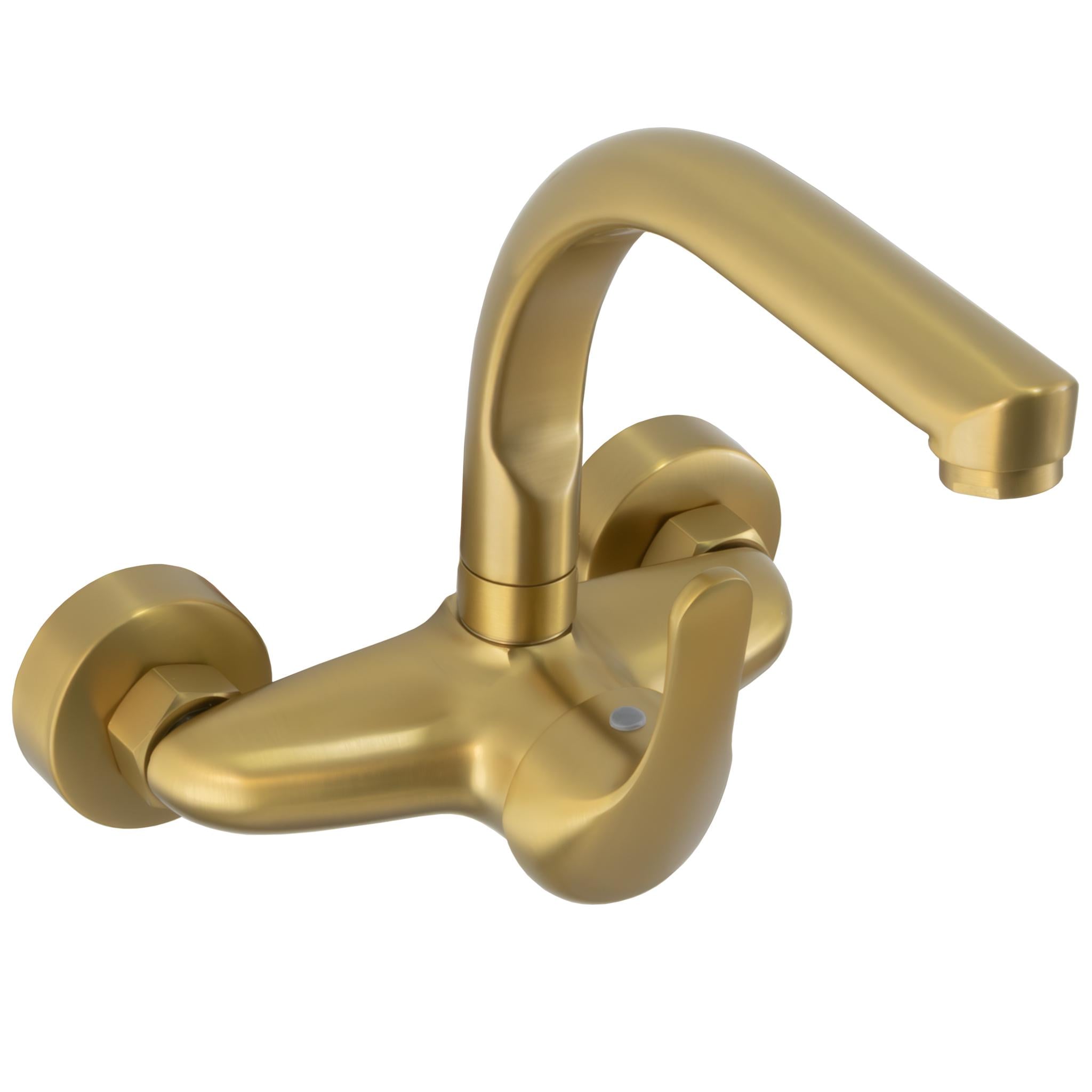 Смеситель кухонный Valaz Genil Oro Mate с поворотным изливом Золотой матовый (GN001-OM)
