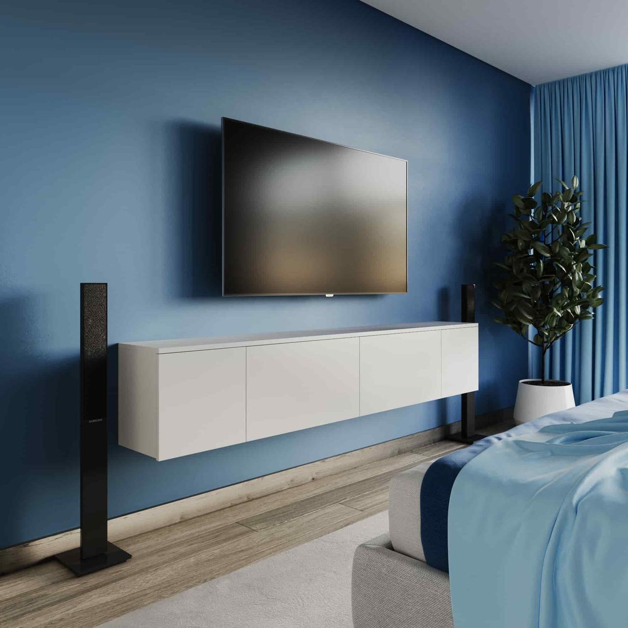 Тумба підвісна для ТВ Сойка 2200х300х400 мм Білий (28426609)