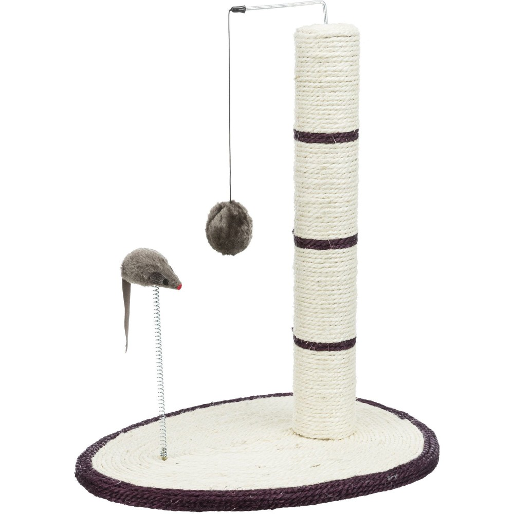 Когтеточка для кошек Trixie с мышкой на пружине 40х30х50 см Коричневый (4306)