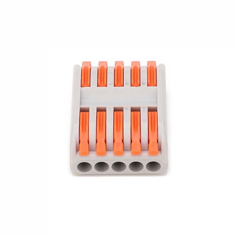 Клемма проходная Tactix 0,5-4 мм2 32А 5х1-5х1 одинарная 39,3х28,7х14,5 мм Оранжевый (CT2-5)