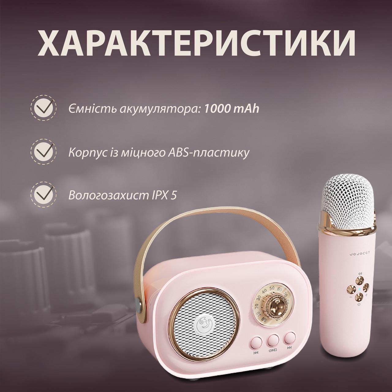 Портативная колонка Bluetooth с микрофоном и влагозащитой TF card Розовый (C20P) - фото 4