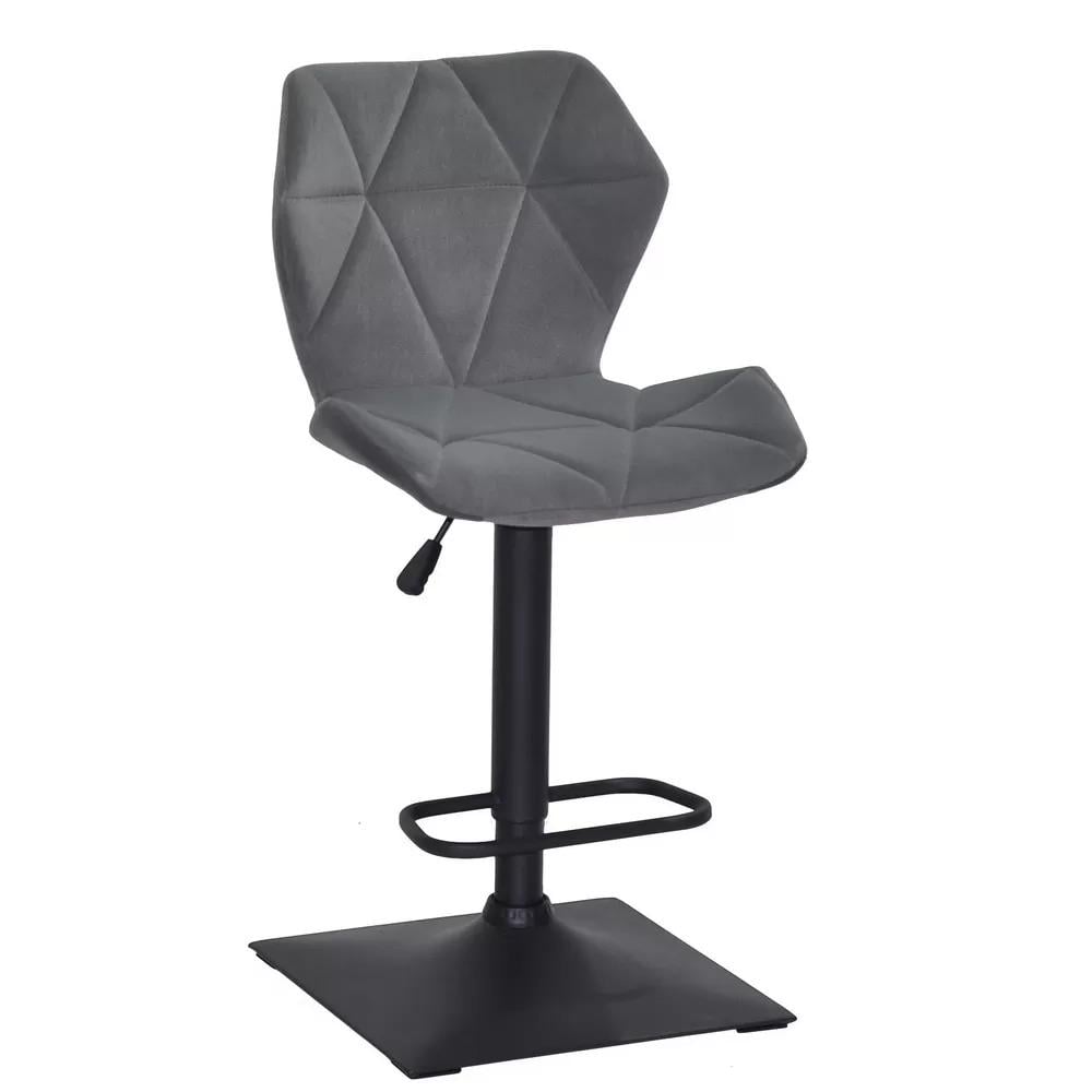 Барный стул TECHNO SQ BLACK бархат Серый (114385)