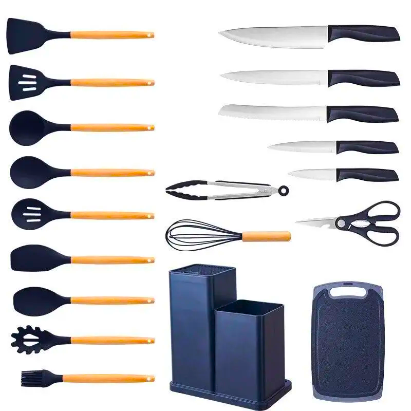 Набор кухонных принадлежностей Kitchenware Set с подставкой и ножами 19 предметов (27271833)