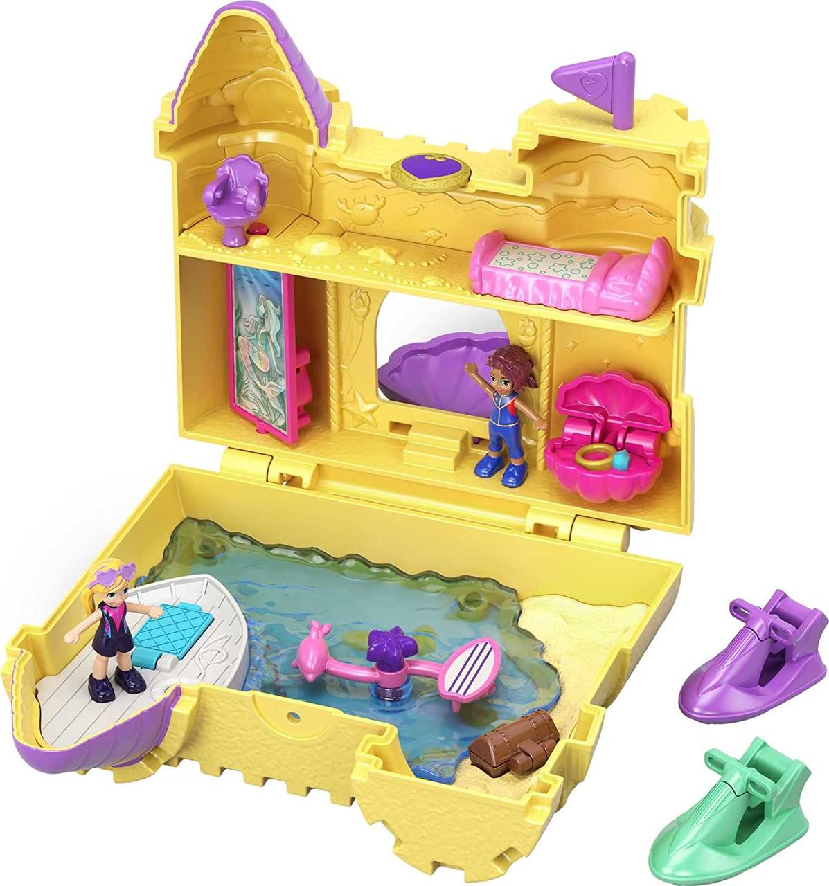 Игровой набор Polly Pocket Карманный мир Замок из песка сюрприз GCJ87 - фото 1