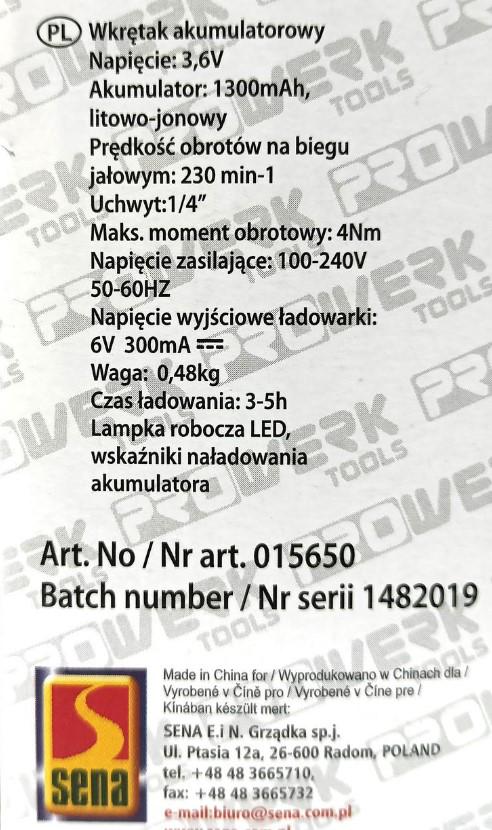 Викрутка акумуляторна PROWERK tools KS336-1036LI з барабаном для біт - фото 10