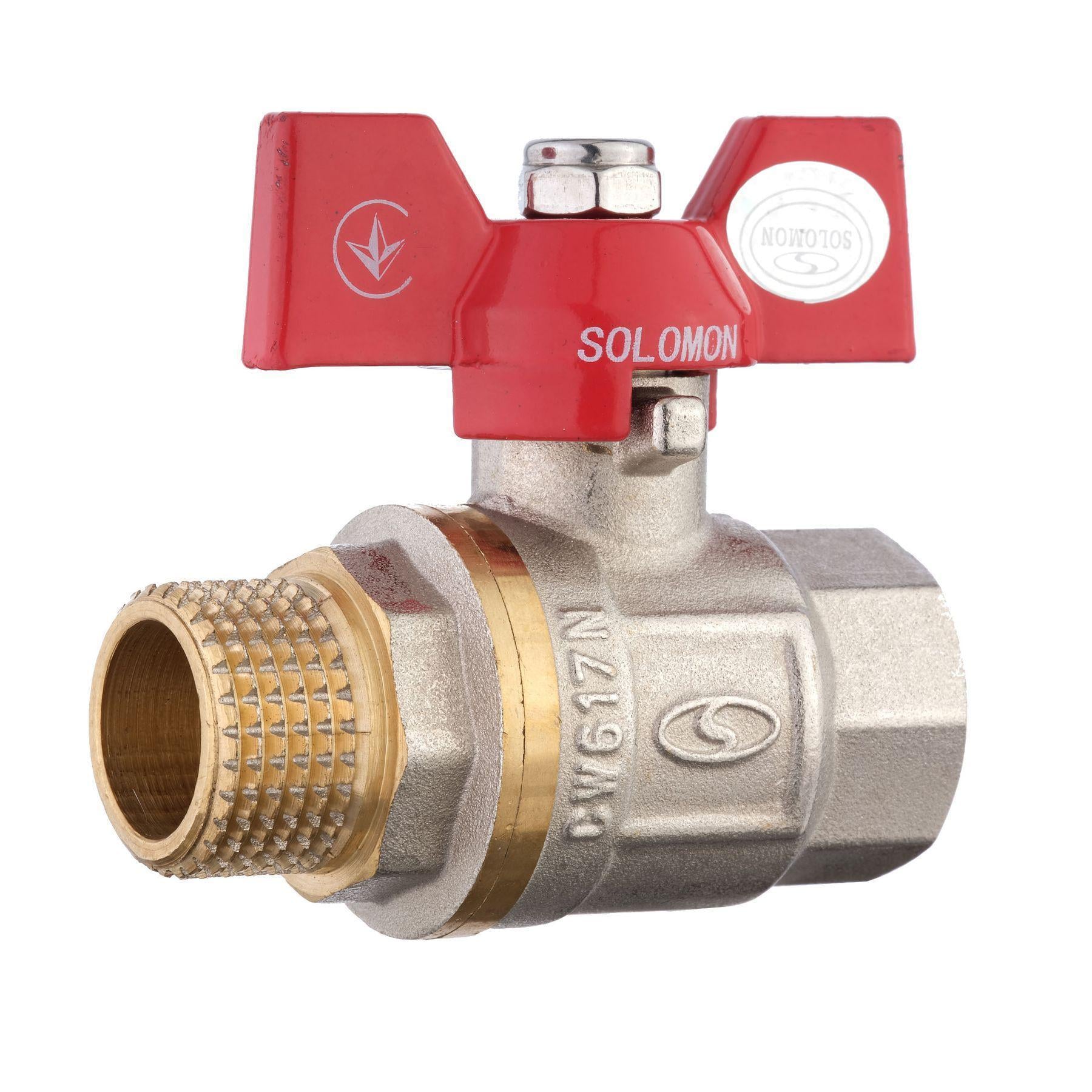 Кран шаровый прямой Solomon 1/2″ ЗВ КБ PN40 B1008 (000000539) Кран шаровый прямой Solomon 1/2″ ЗВ КБ PN40 B1008 (000000539)