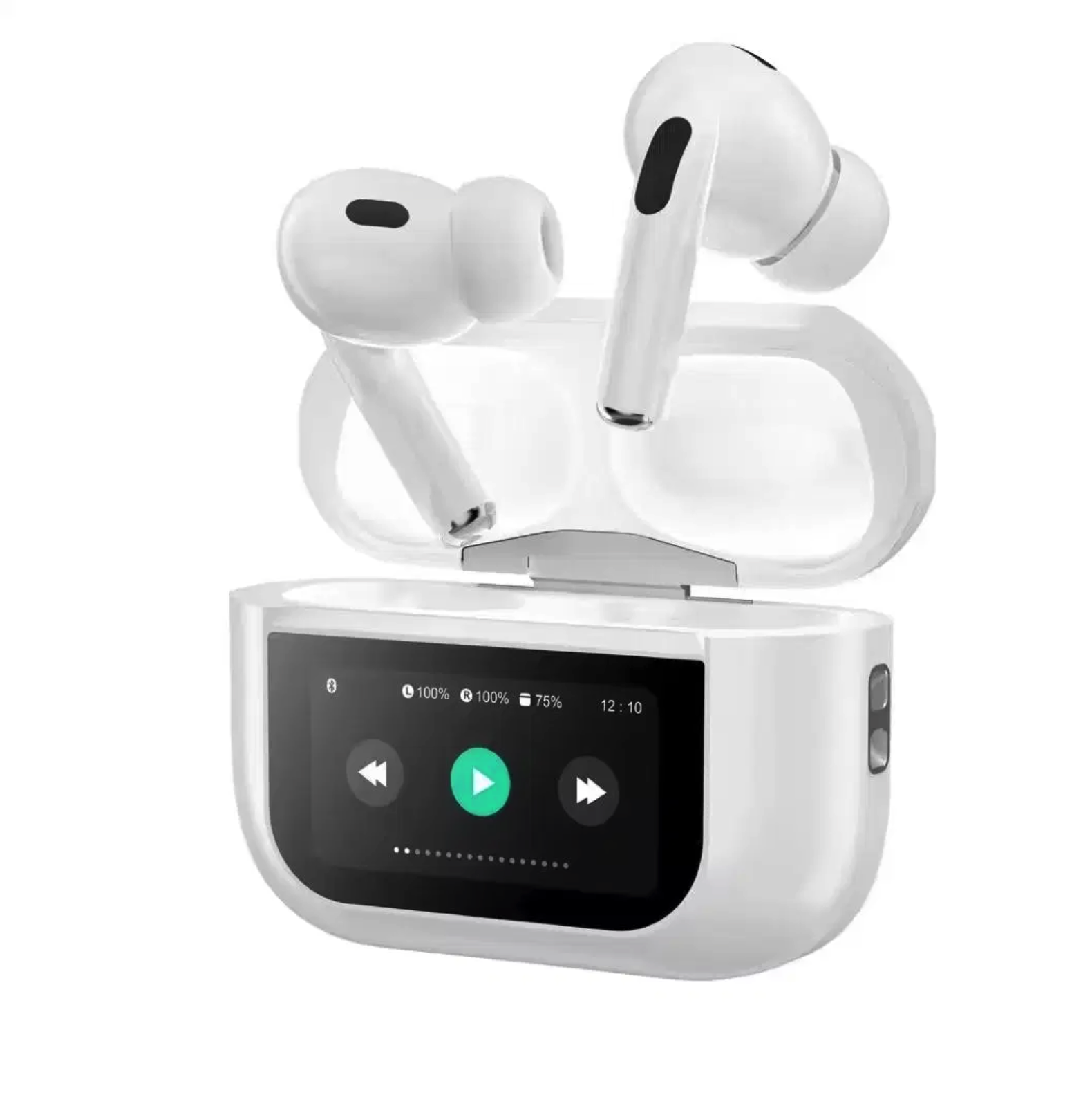 Наушники беспроводные Remax W30N с интерактивным дисплеем на кейсе Bluetooth с активным шумоподавлением ANC/ENC