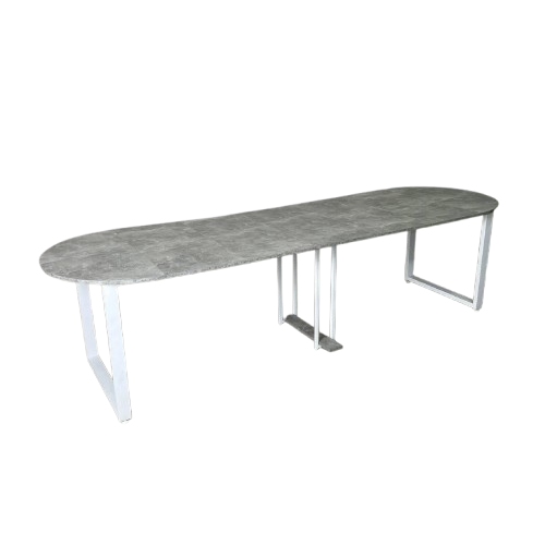 Стол кухонный LONG УТП019242 Loft овальный раздвижной 3,5 м Индастриал/Белый мет