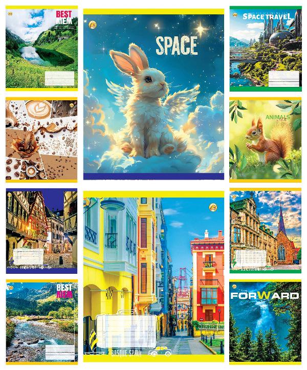 Зошити учнівські Тетрада Мікс 1 96 аркушів клітинка 10 шт. в упаковці Зошити учнівські Тетрада Мікс 1 96 аркушів клітинка 10 шт. в упаковці