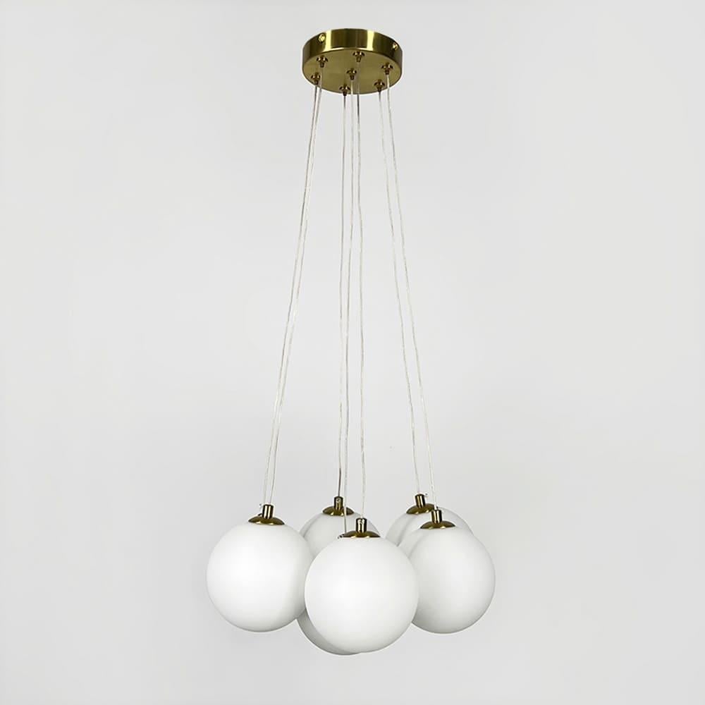 Люстра-пучок на 7 білих плафони Латунь (MJ201/7 AB+WT) - фото 2