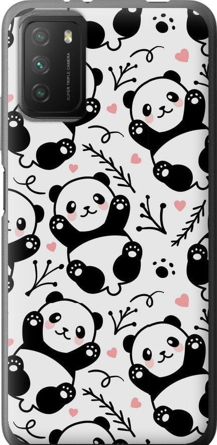 Чехол на Xiaomi Poco M3 Панды (4318u-2200-42517) Чехол на Xiaomi Poco M3 Панды (4318u-2200-42517)