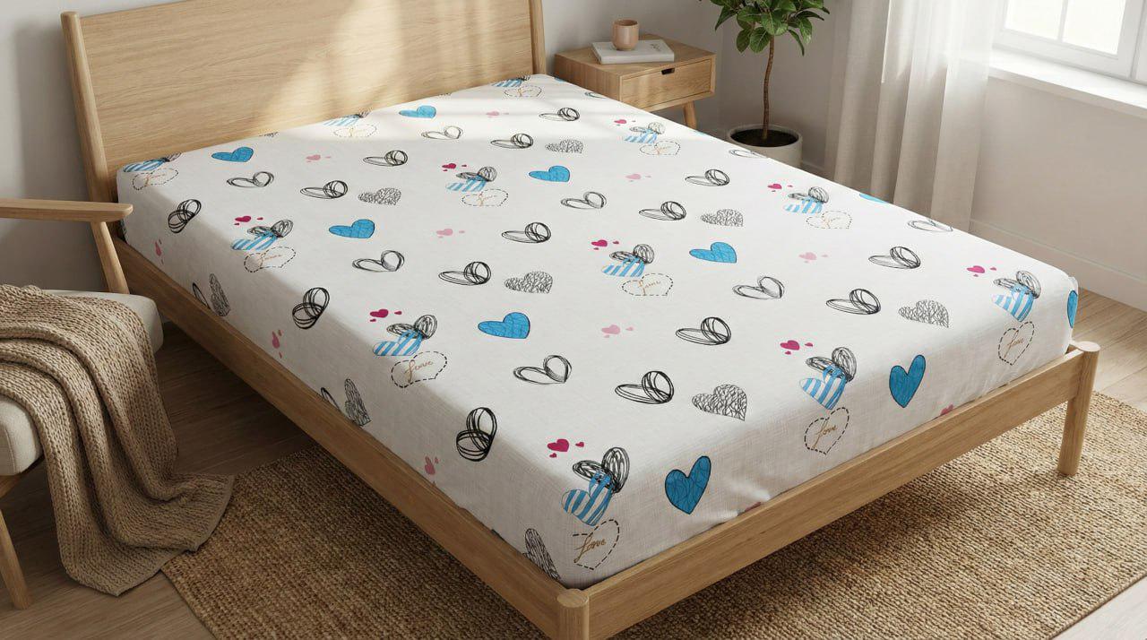 Простынь От всего сердца на резинке бязь 90х200 см (GLux-2812/x90)