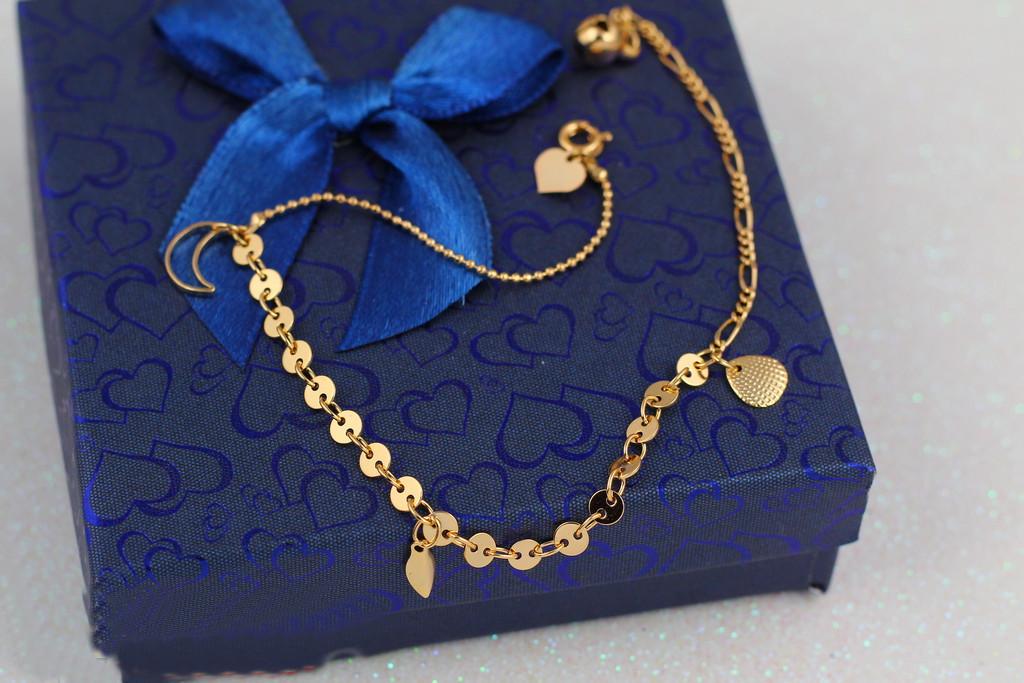 Браслет на ногу Xuping Jewelry Ракушка с месяцем 24 см 2 мм Золотистый (1450930683)