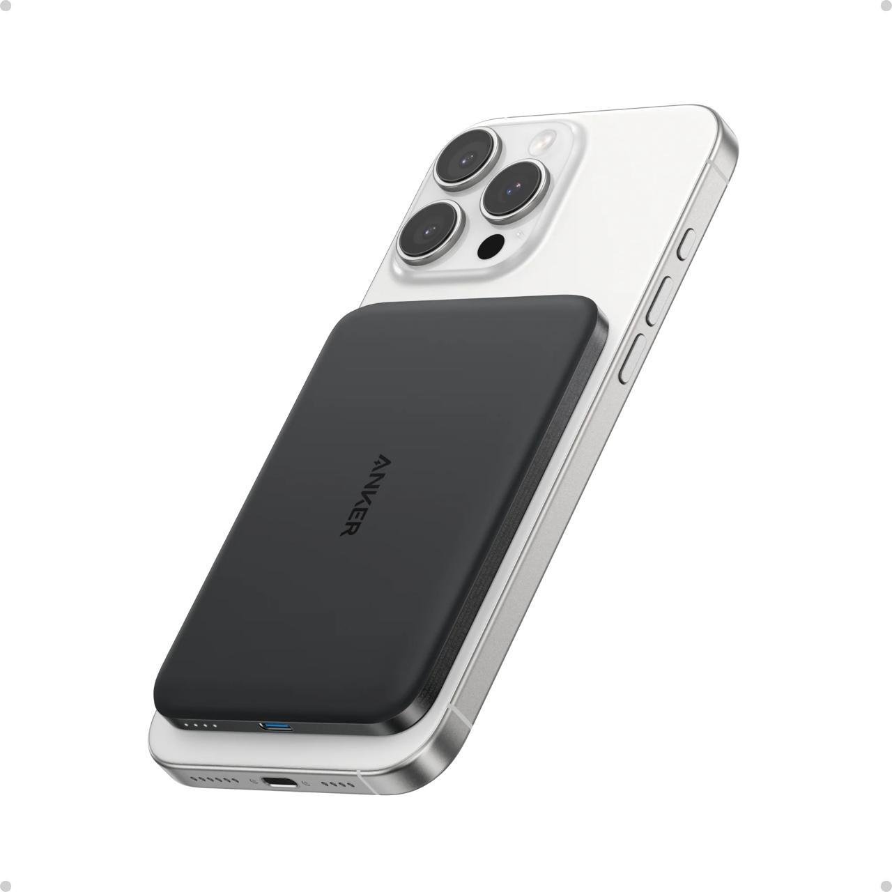 Повербанк магнітний ультратонкий Anker A1665 для iPhone з бездротовою зарядкою 5000 мАг 20 Вт Чорний (27376609) - фото 1 Повербанк магнітний ультратонкий Anker A1665 для iPhone з бездротовою зарядкою 5000 мАг 20 Вт Чорний (27376609) - фото 1