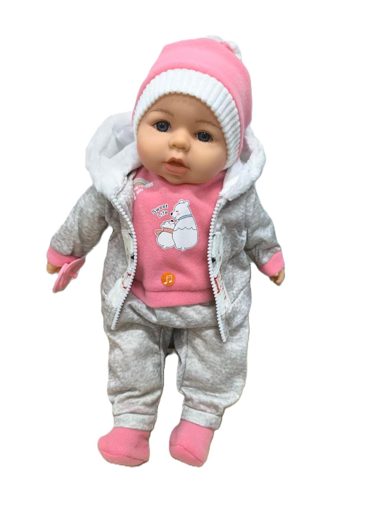 Пупс M 5924 Мой малыш с соской мягконабивная музыкальная 44 см (M 5924-5)