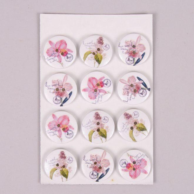 Декор на липучке Flora Пуговица 12 шт. (22577)