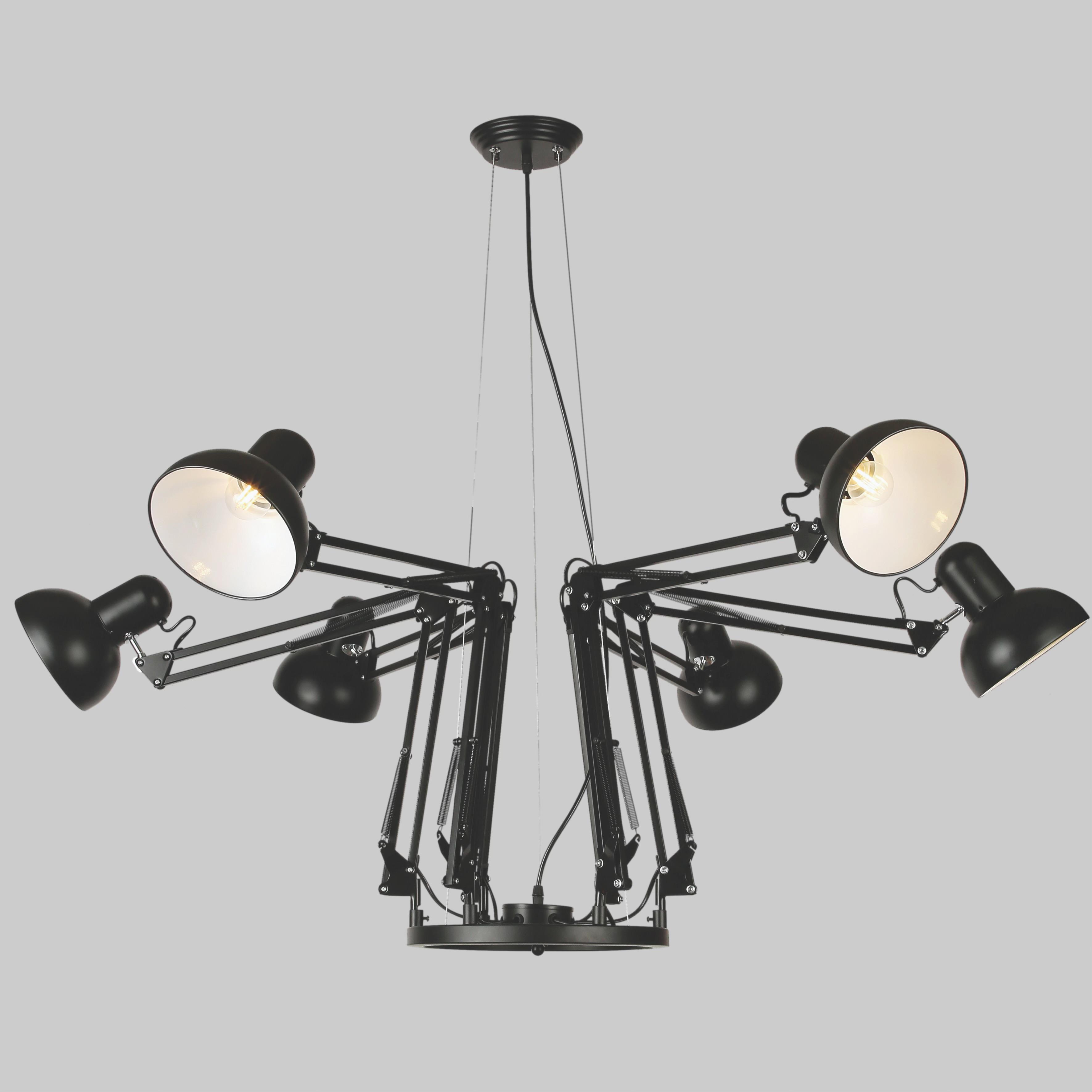 Люстра индустриальная Паук на 6 ламп Черный (59-90290-6 BK) Люстра индустриальная Паук на 6 ламп Черный (59-90290-6 BK)